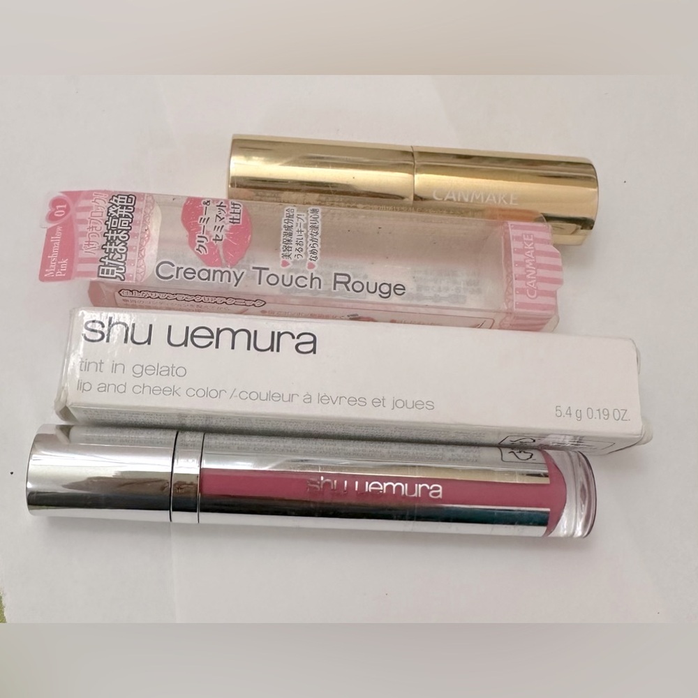 Japanese Lip Bundle (Canmake Lipstick & Shu Uemura Lip and Cheek Color)